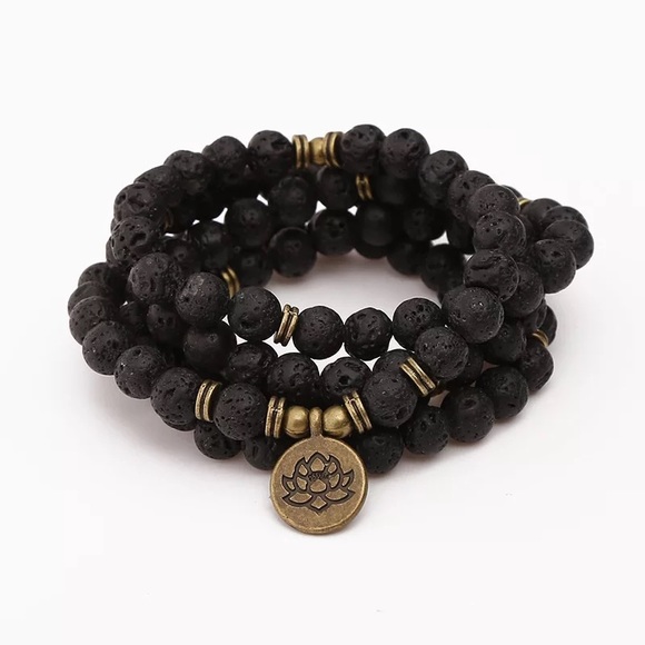 2/$20 💙 Mala Bracelet/Necklace with Lotus Charm - Picture 1 of 3